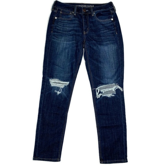AMERICAN EAGLE Tomgirl Ripped Destroyed Jeans AEO - Picture 2 of 11